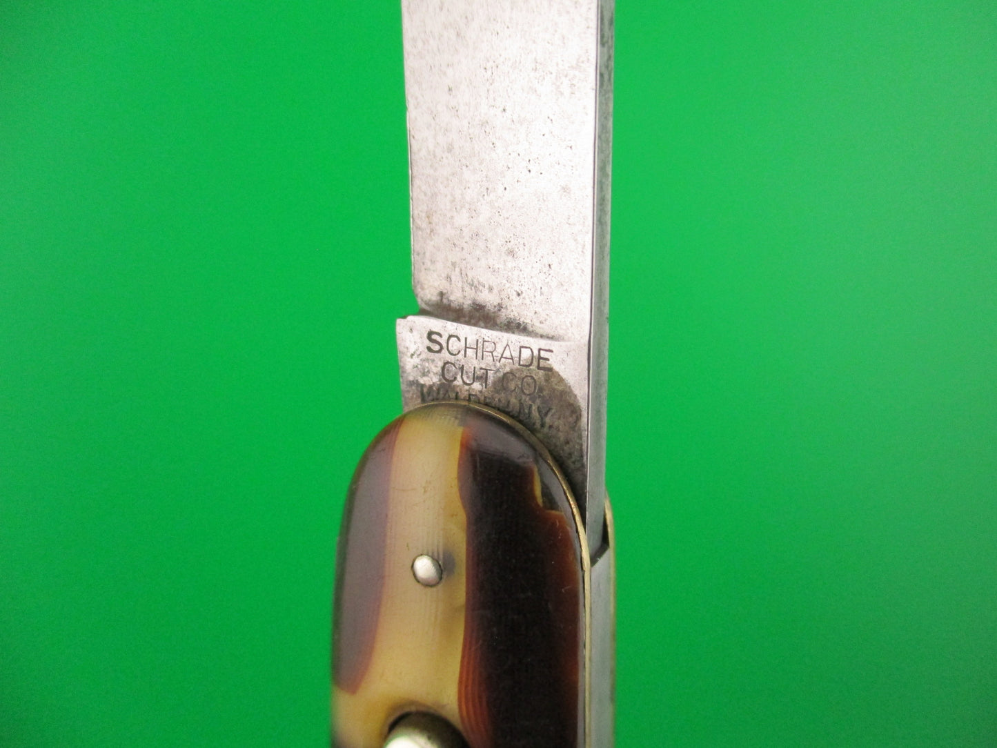 SCHRADE CUT CO Large 3 3/4" double Spear Butter & Molasses automatic knife