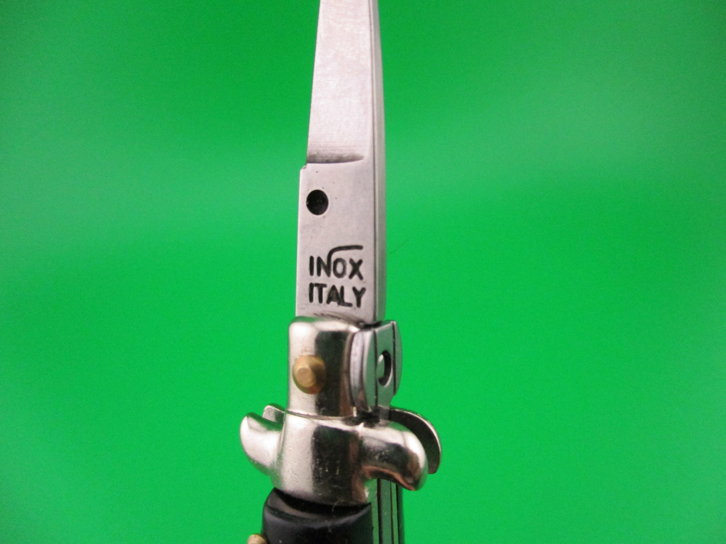 INOX ITALY 7cm Italian Picklock Stiletto Black Keychain automatic tiny knife