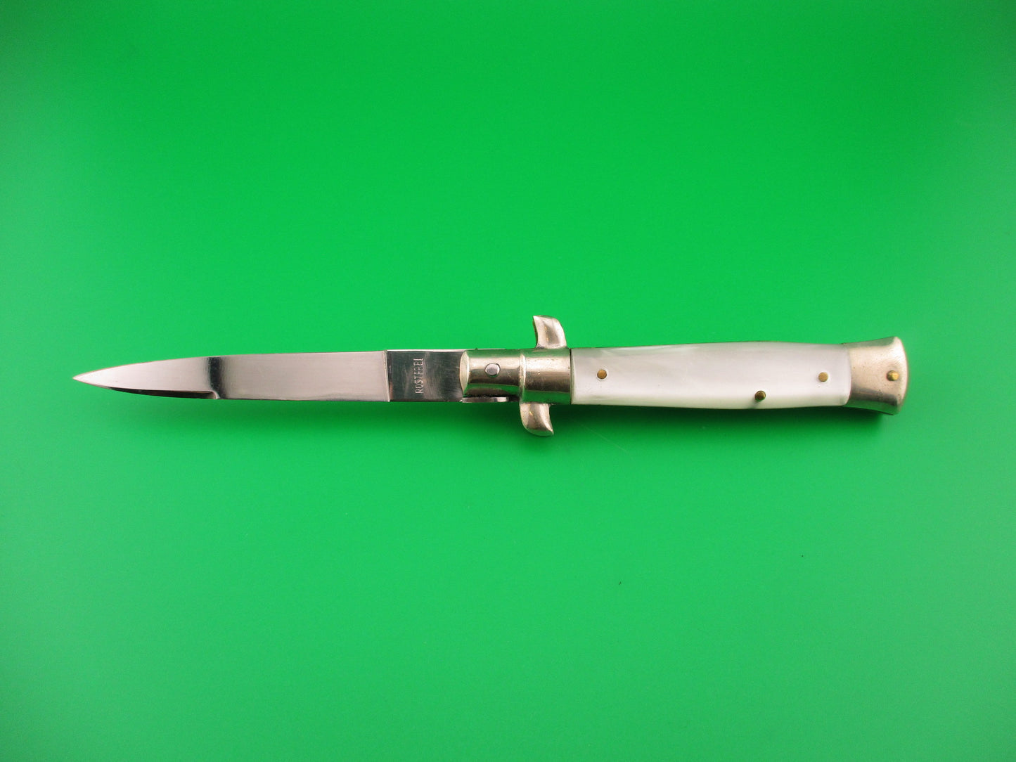 C JUL HERBERTZ IMPORT 18cm Italian Transitional Pearlex Stiletto switchblade NOS Red Dot