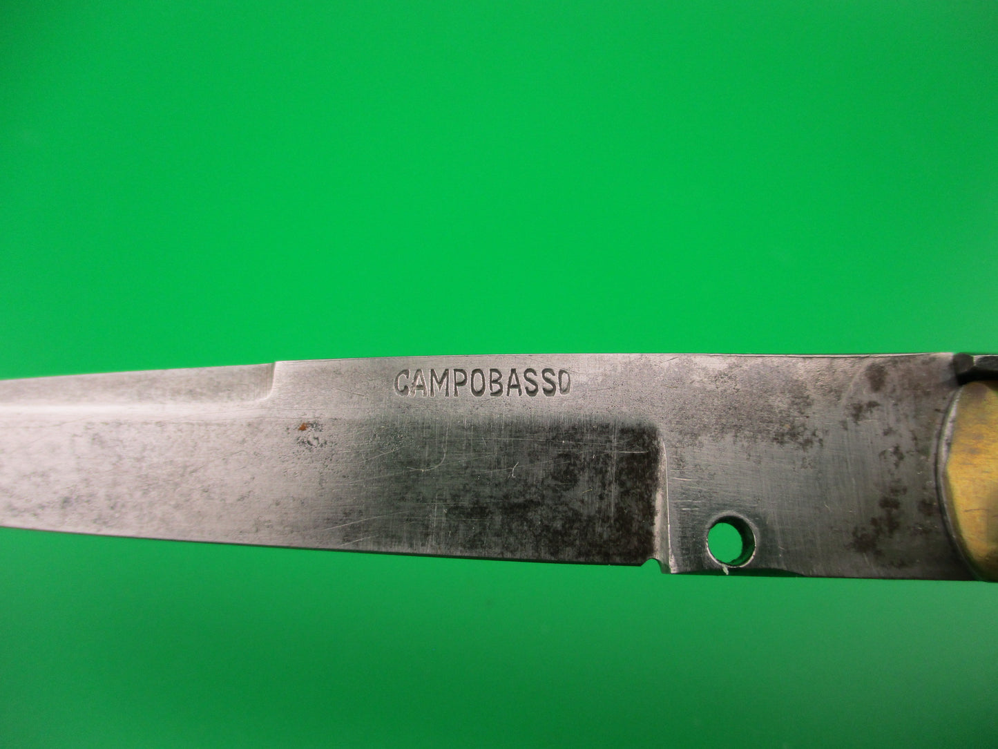 CAMPOBOSSO 22cm Italian Picklock Brass & Horn 1940s vintage automatic knife