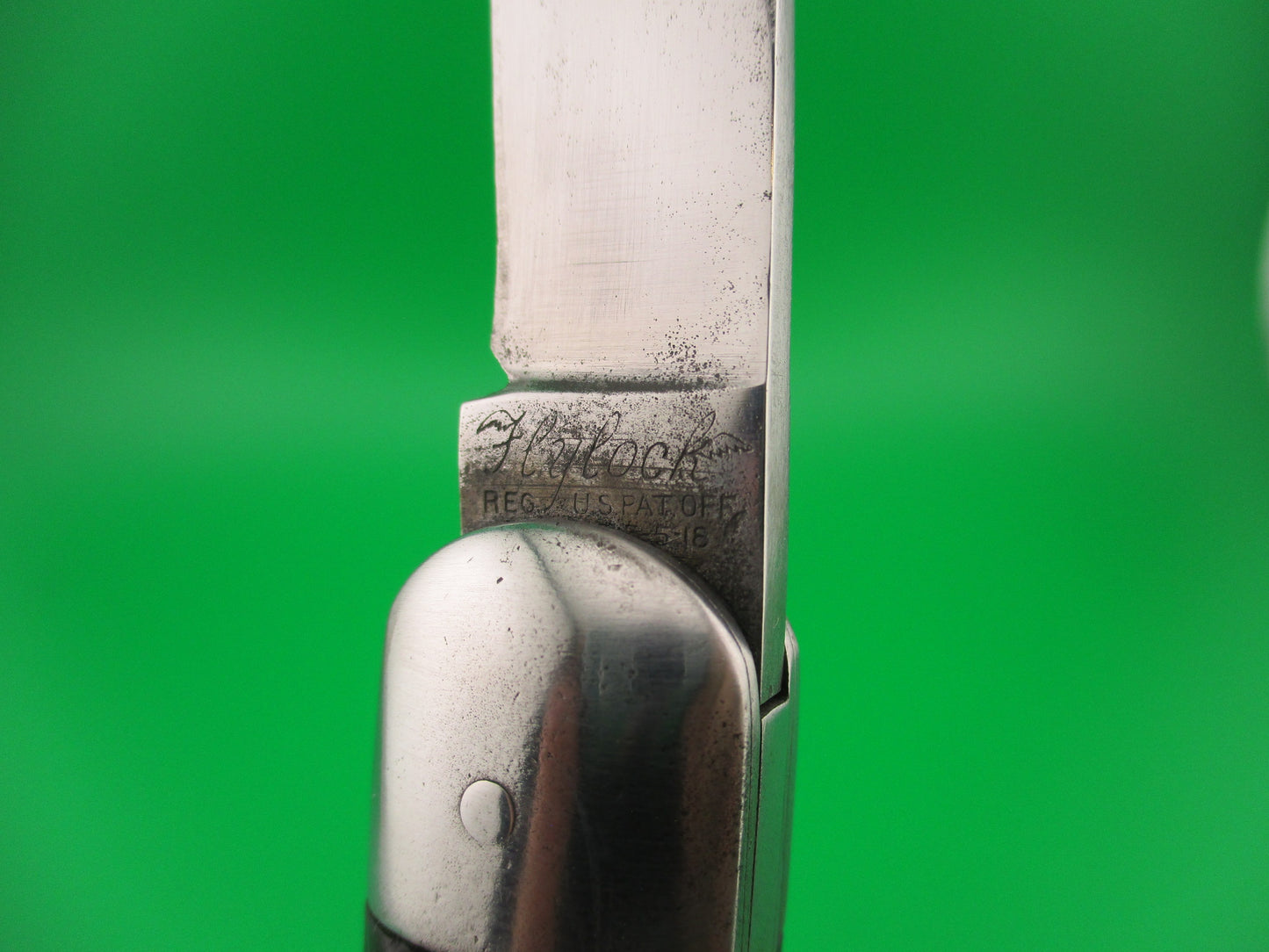FLYLOCK #12000 Scout Clip blade Antique Automatic knife made in USA