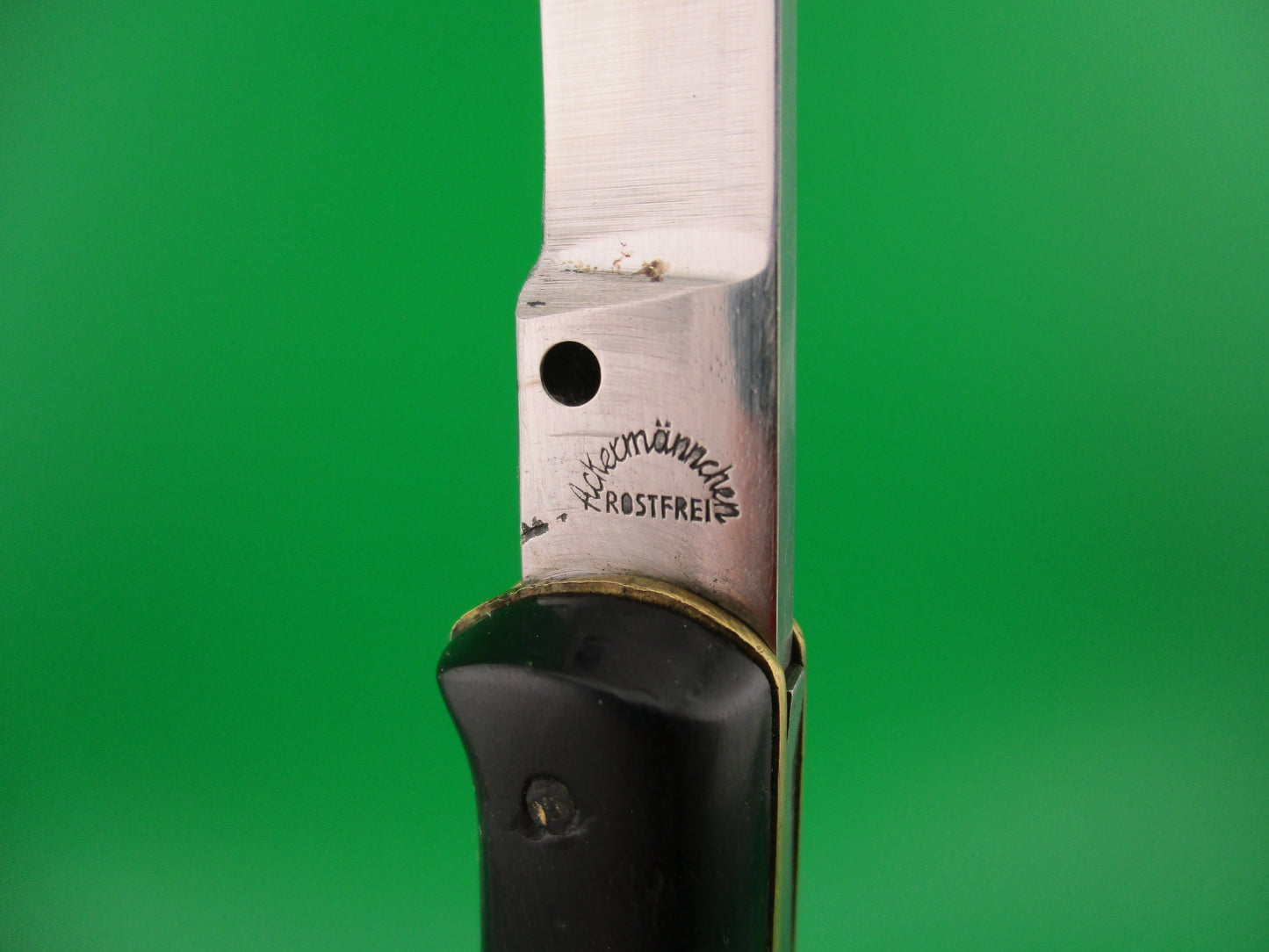 z Ackermannchen ROSTFREI 21cm Italian Rectangle button lockback automatic knife