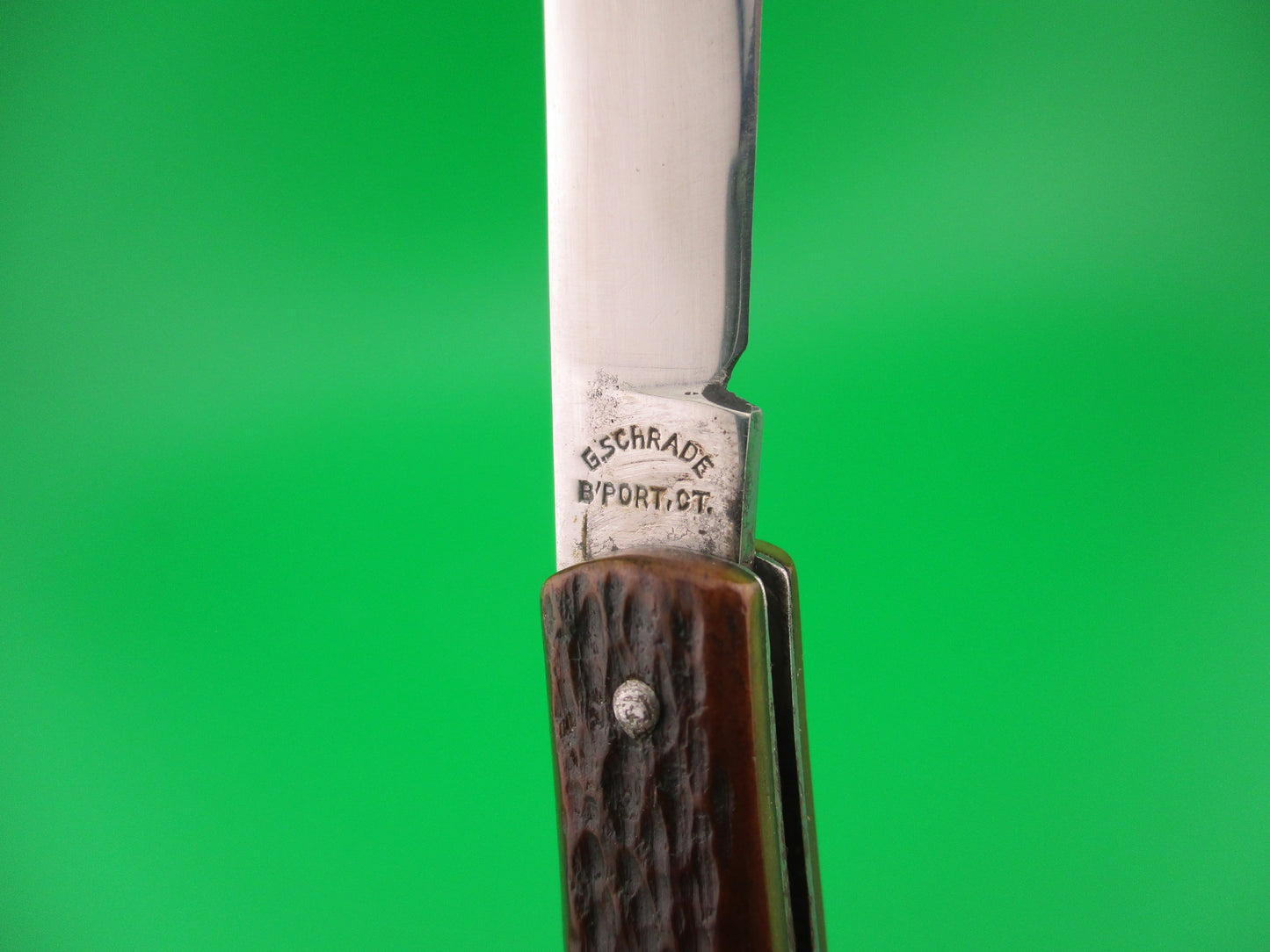 PRESTO #6000S Fishtail Jigged Bone scales Vintage switchblade knife