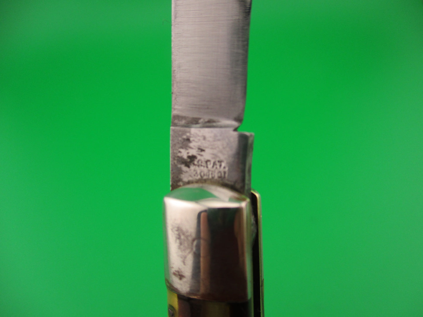 SCHRADE WALDEN #151 Fishtail Butter & Molasses celluloid Vintage automatic knife