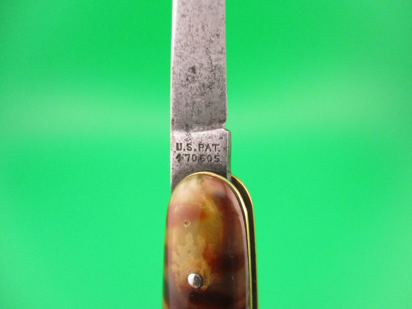 Press Button Knife Co #202 medium double Tortoise celluloid automatic knife