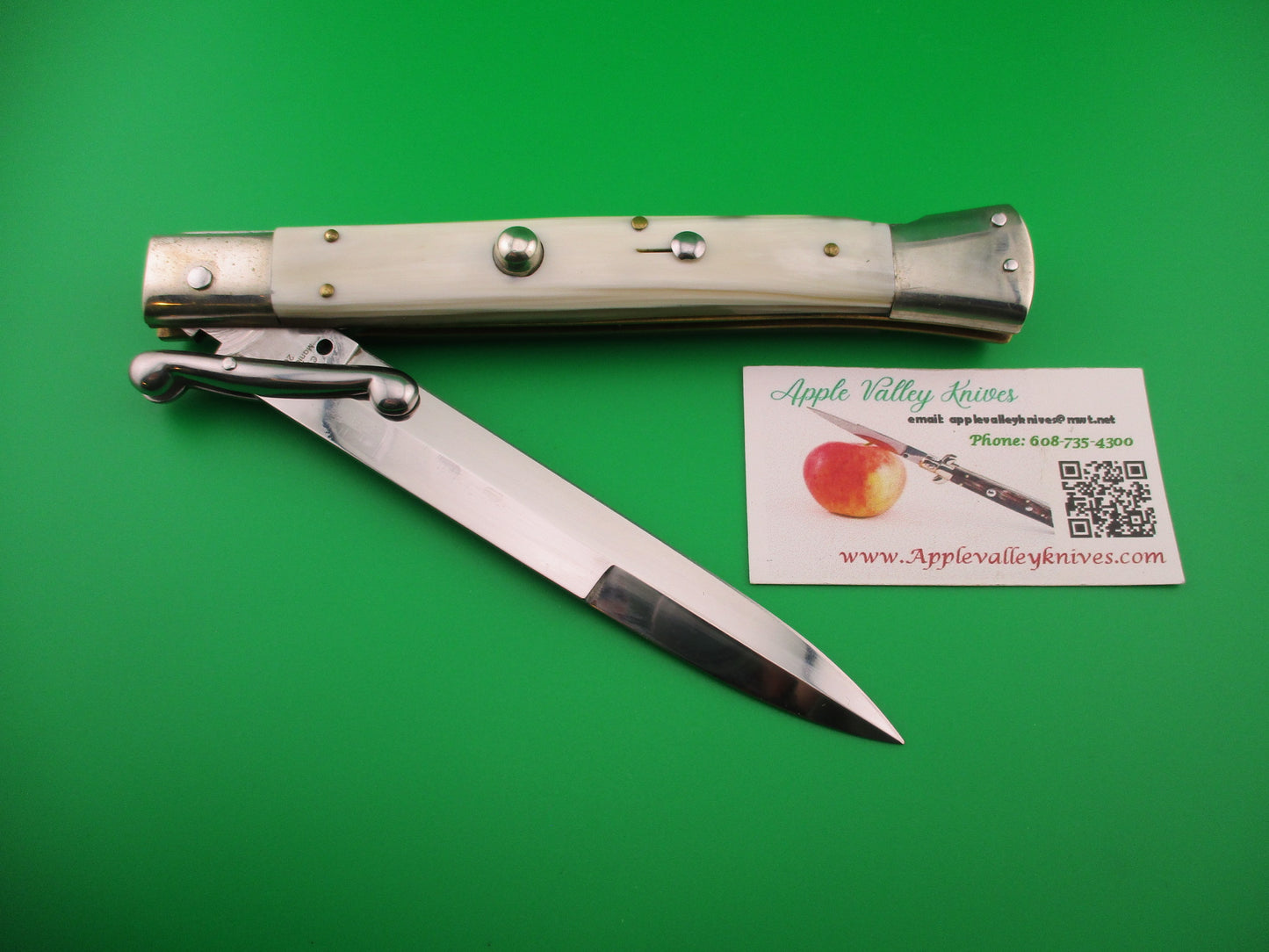 AGA CAMPOLIN 33cm Italian Swing Guard White Horn Pascotto automatic knife