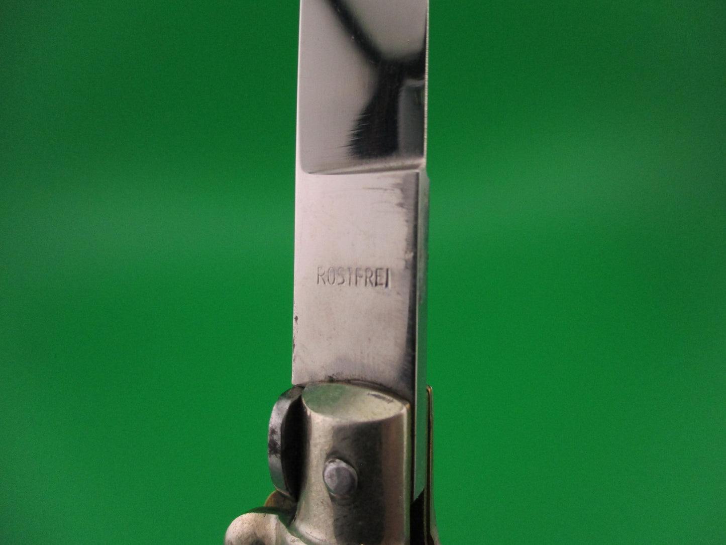 C. Jul Herbertz 21cm Italian Transitional Stiletto Horn Vintage 1960s NOS automatic knife