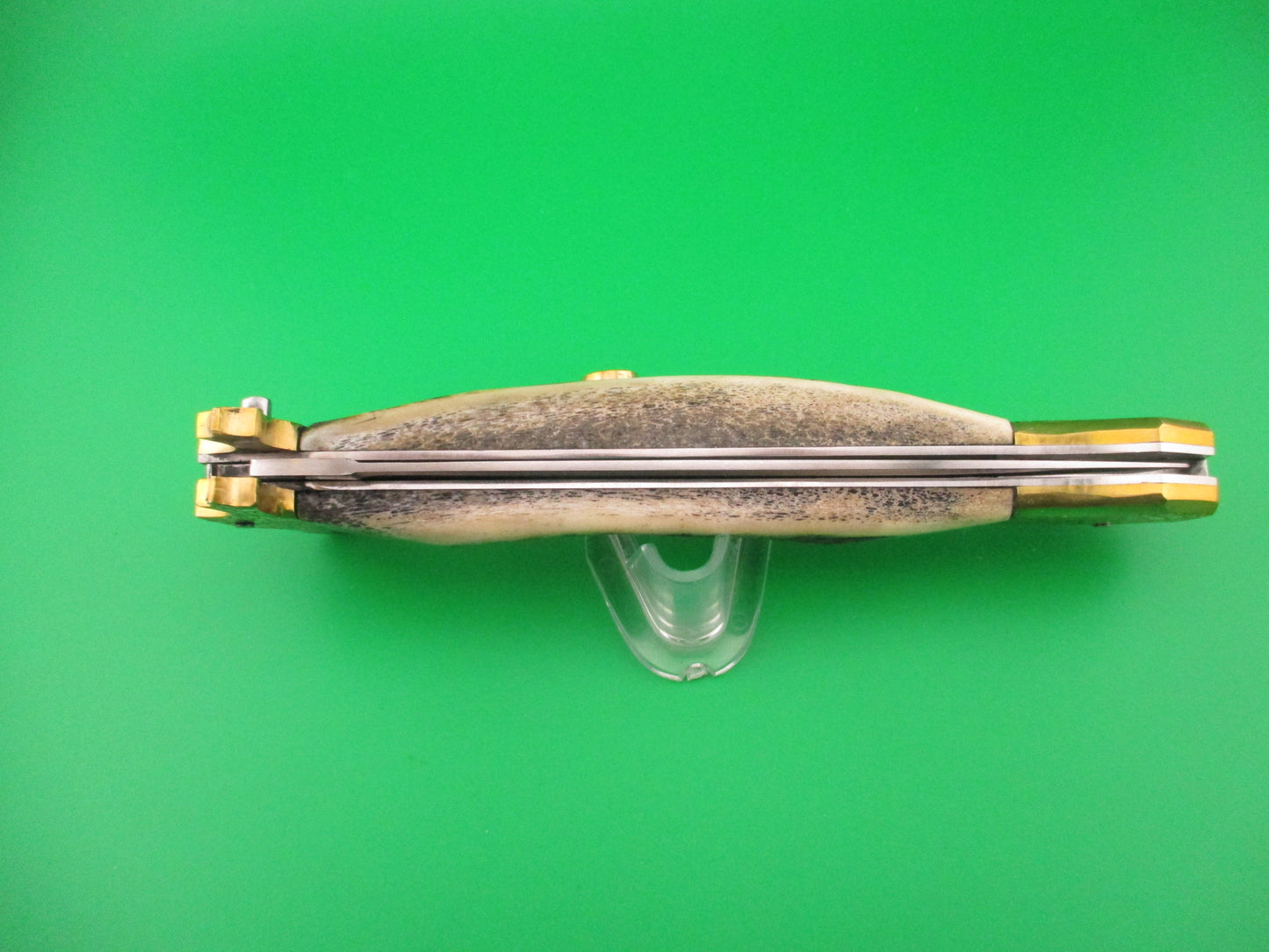 Custom Medieval 34cm Dagger Brass bolster Stag Hand Made Automatic knife