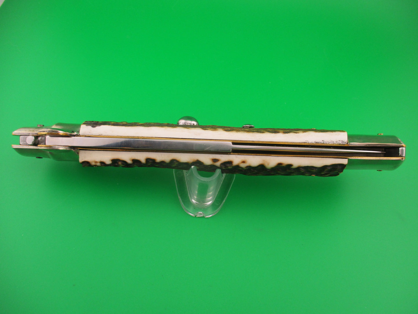 AGA CAMPOLIN ITALY 38cm Italian Picklock Stag stiletto 15 inch automatic knife