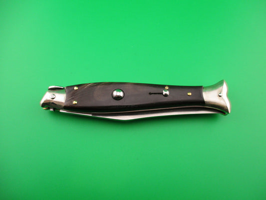 AKC 25cm Italian Picklock Fishtail Dark horn vintage automatic knife