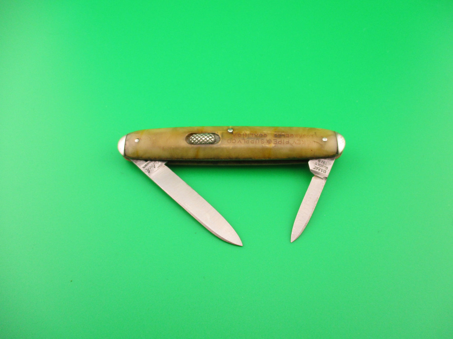 Flylock Hickey Pipe & Supply Co double vintage 1920s Automatic knife w tip bolsters