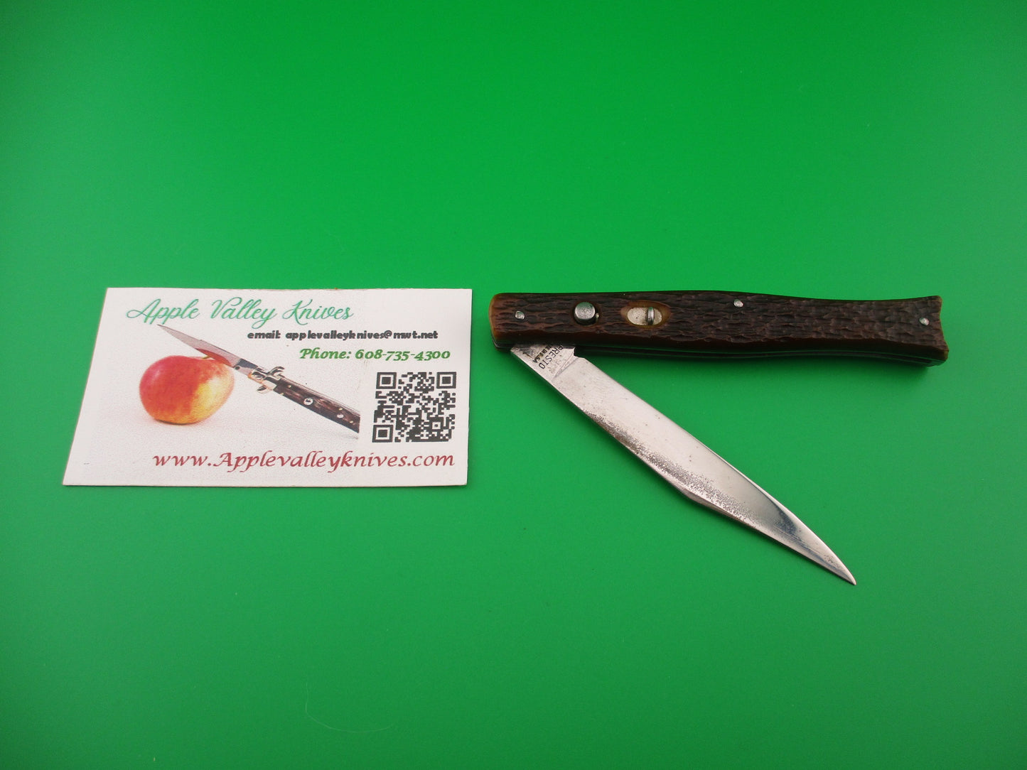 PRESTO #6000S Fishtail Jigged Bone scales Vintage switchblade knife