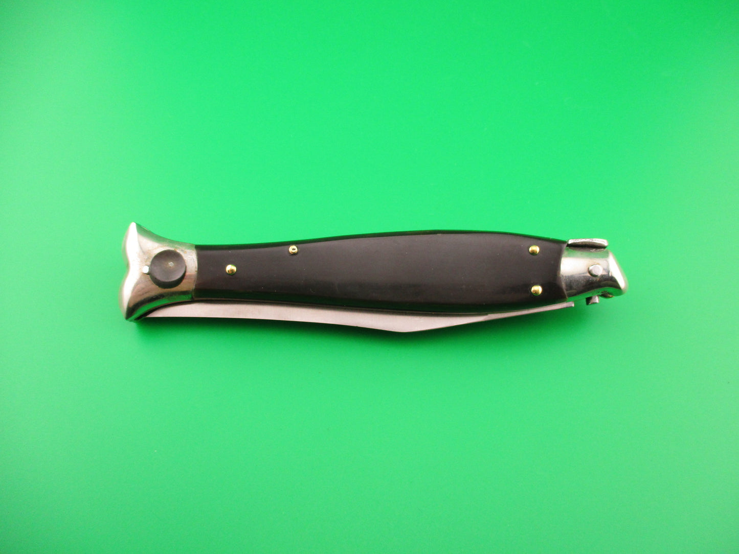 AKC 25cm Italian Picklock Fishtail Dark horn vintage automatic knife