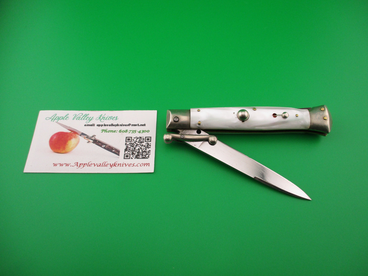 MADE IN ITALY INOXID 21cm Italian Pearlex Vintage Swing guard switchblade knife