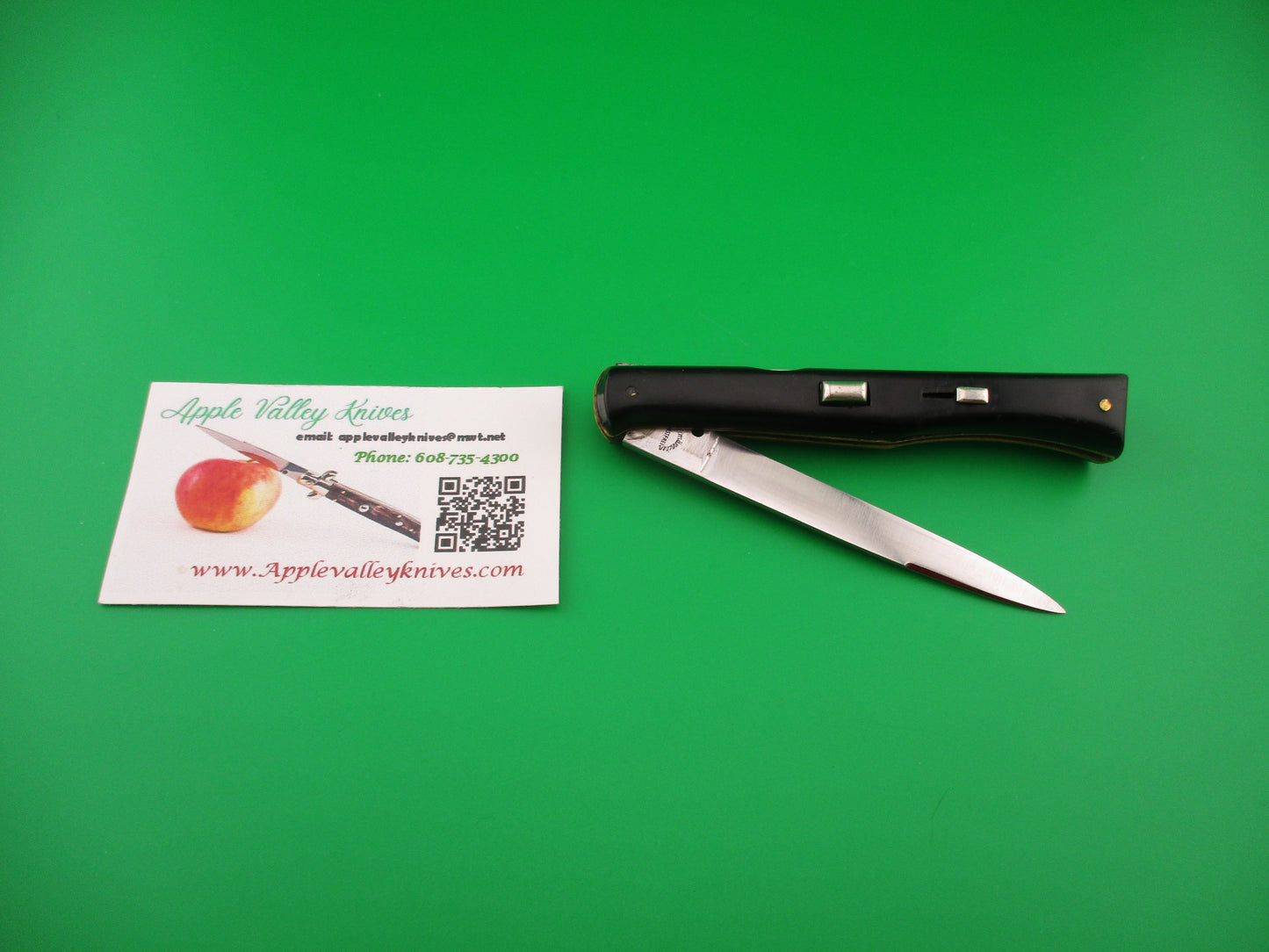 z Ackermannchen ROSTFREI 21cm Italian Rectangle button lockback automatic knife