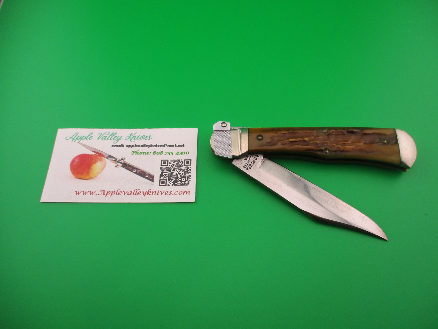 Aerial AC MFG Co Marinette, WIS Stag Lever K112 switchblade knife