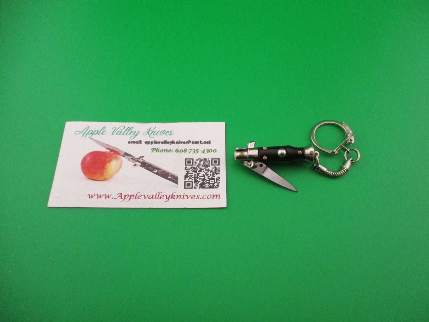 INOX ITALY 7cm Italian Picklock Stiletto Black Keychain automatic tiny knife