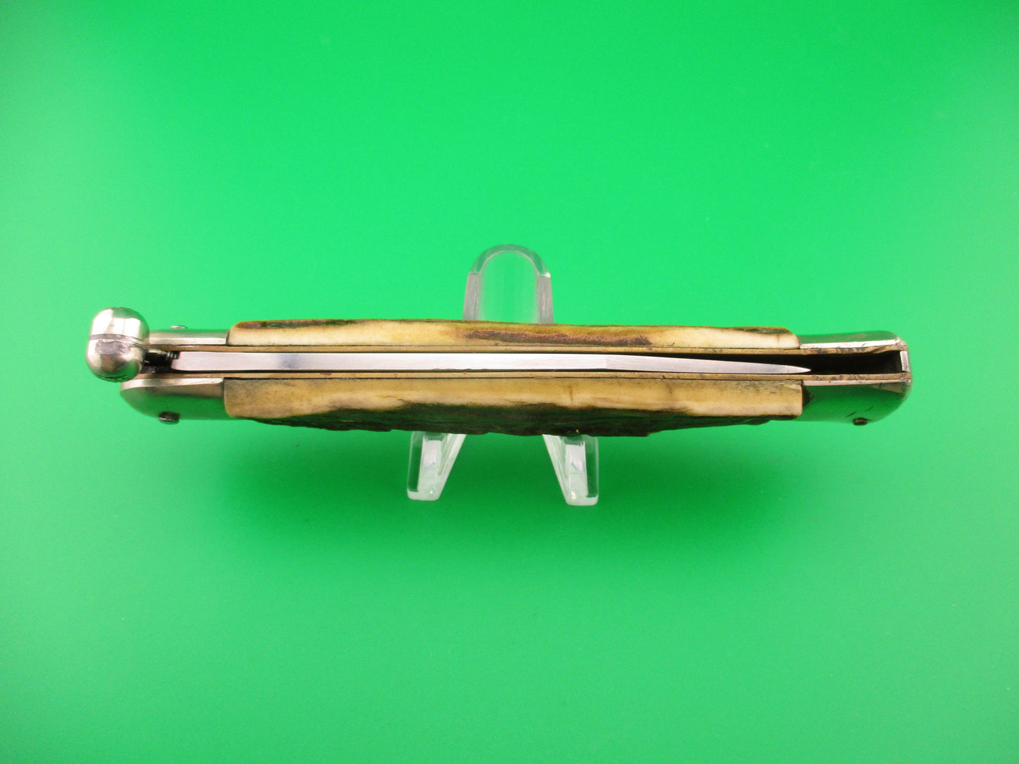 PAT ANG SZL ROSTFREI RAPID 25cm Italian Stag Knob Flip Open Vintage manual knife