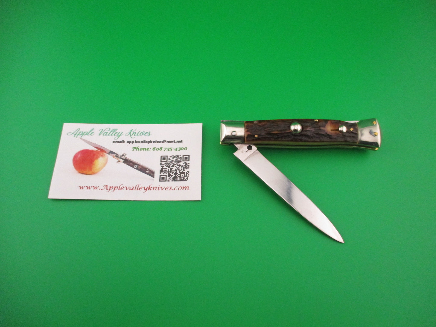 Rostfre 8 PATENT 18cm Italian Stag Lockback Rare Automatic knife NOS Belgium
