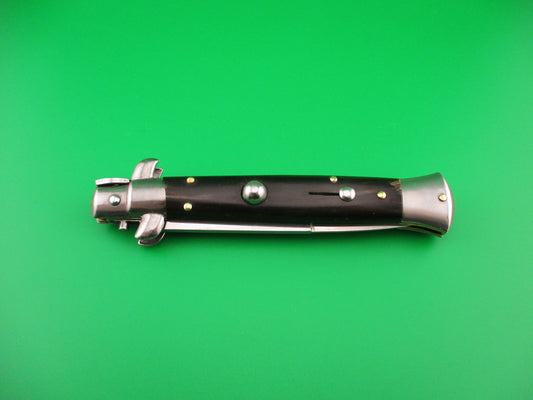 STILETTO ITALY 23cm Italian Stiletto Dark horn swivel bolster switchblade knife