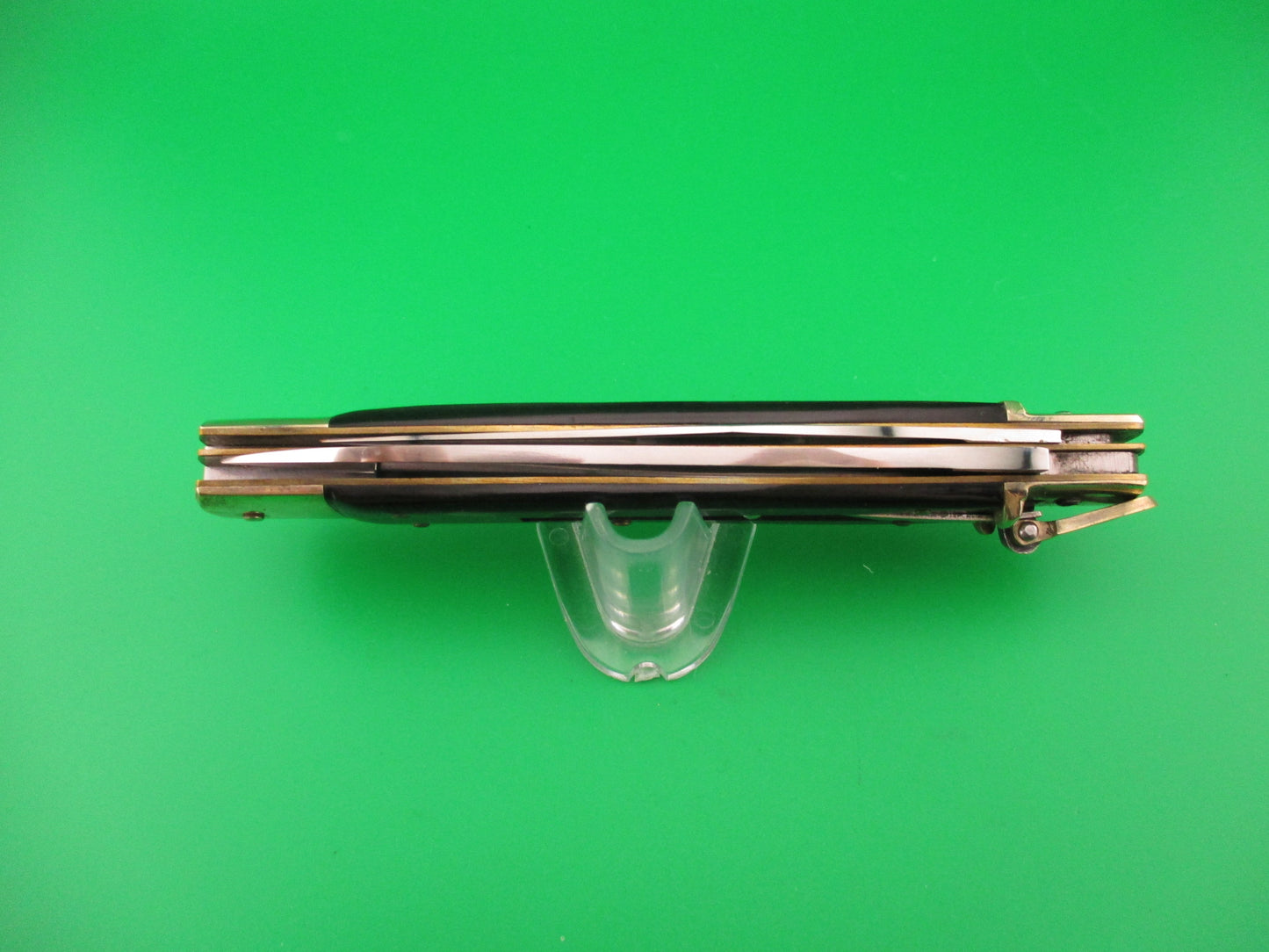 Hubertus 14cm West German Lever Large Horn Slimline 2 blade automatic knife