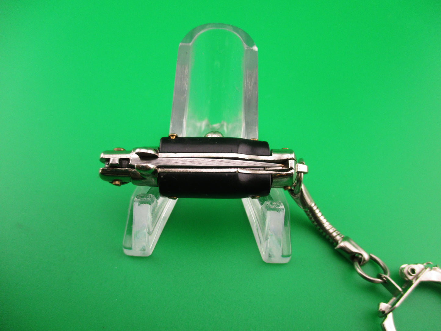 INOX ITALY 7cm Italian Picklock Stiletto Black Keychain automatic tiny knife
