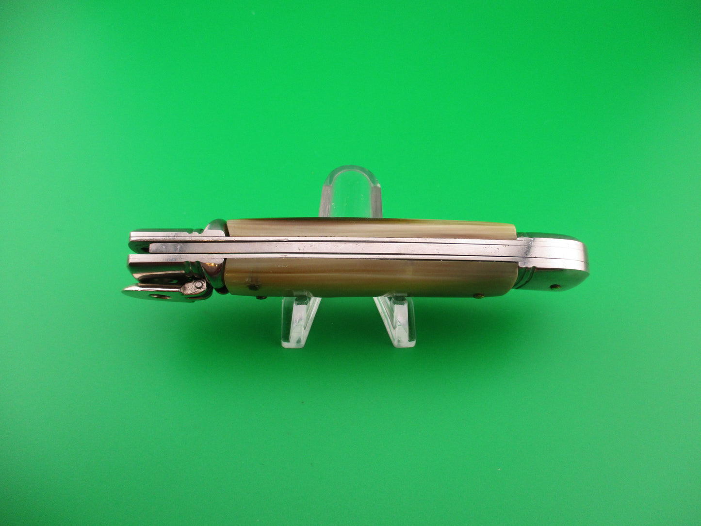 AKC MADE IN ITALY 20cm Italian Lever Honey Horn automatic knife