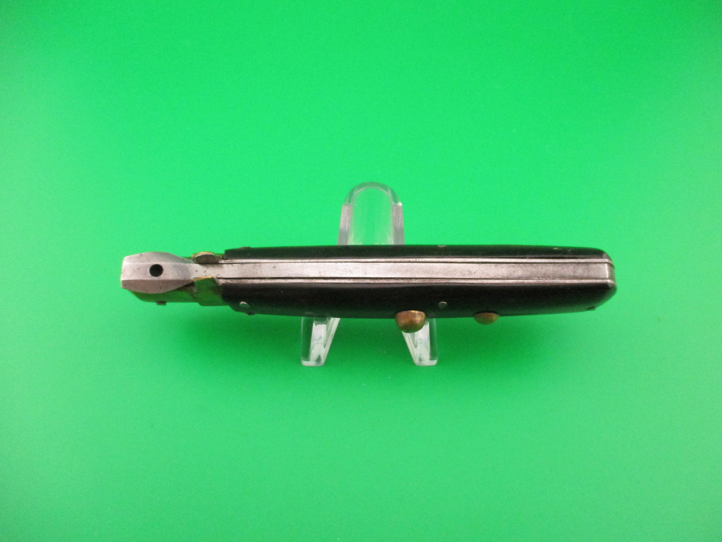 CAMPOBOSSO 22cm Italian Picklock Brass & Horn 1940s vintage automatic knife