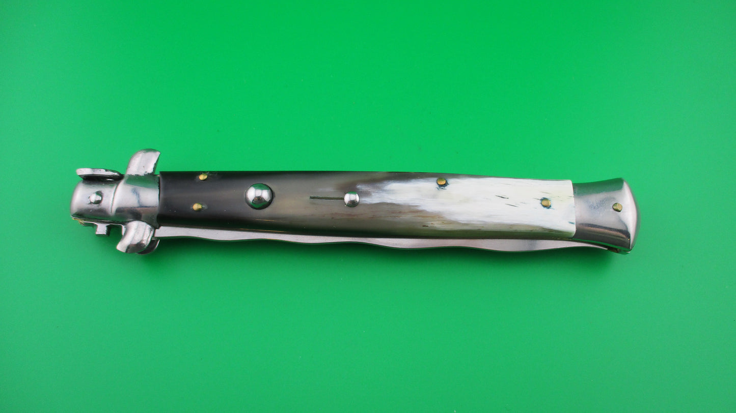 OSK MADE IN ITALY 33cm Italian KRIS swivel bolster Brazilian horn switchblade knife