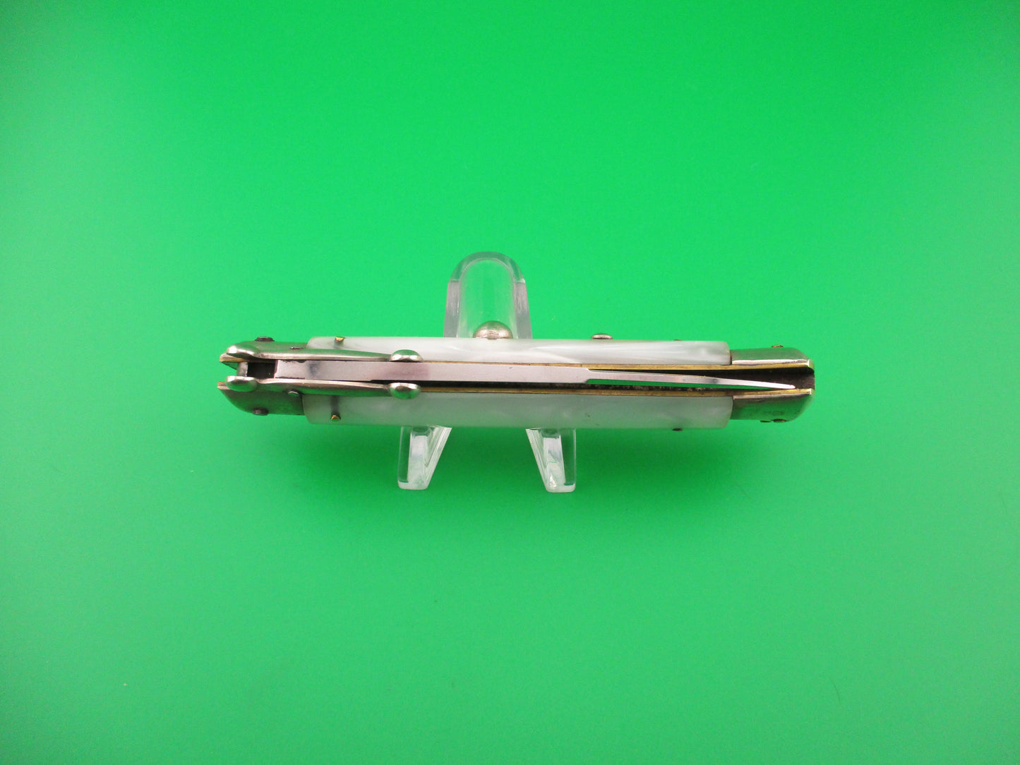 MADE IN ITALY INOXID 21cm Italian Pearlex Vintage Swing guard switchblade knife