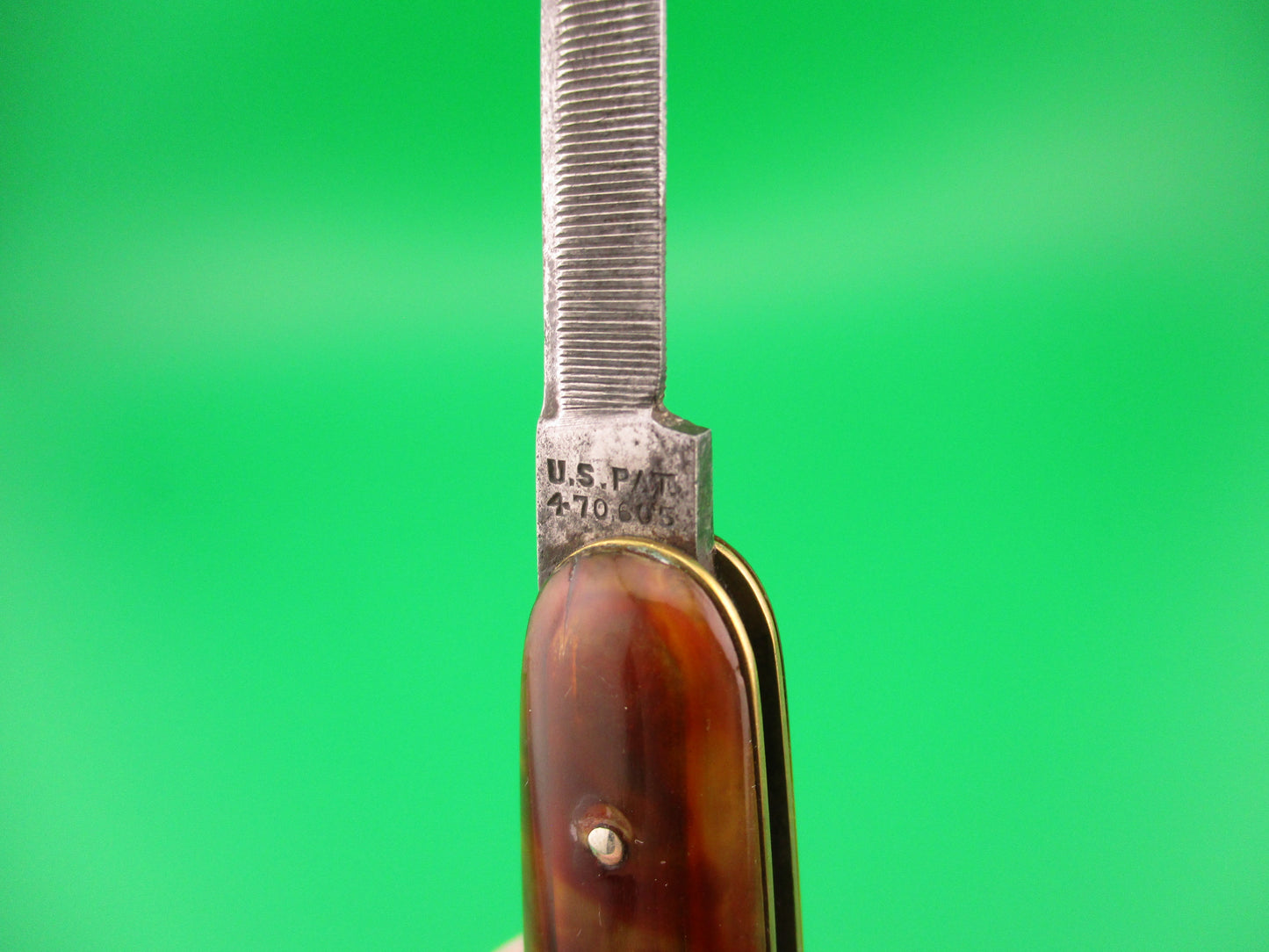 Press Button Knife Co #202 medium double Tortoise celluloid automatic knife
