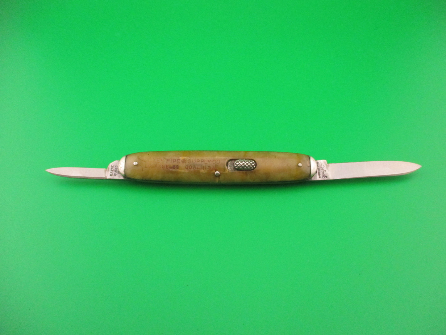 Flylock Hickey Pipe & Supply Co double vintage 1920s Automatic knife w tip bolsters