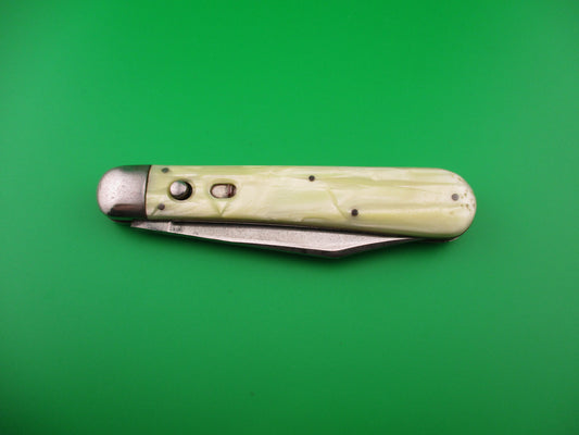 SCHRADE CUT CO FOREST KING Marine Pearl Vintage Hunter Automatic knife Etch