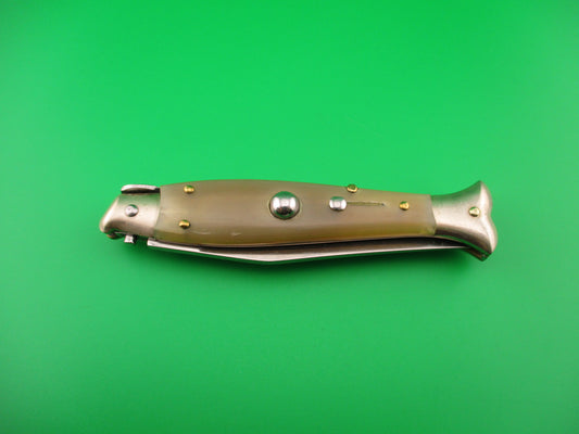AKC 20cm Italian Picklock Fishtail Honey horn automatic knife