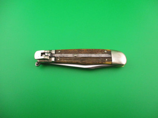 KA-BAR #21105 Lever Stag 1940s vintage switchblade knife