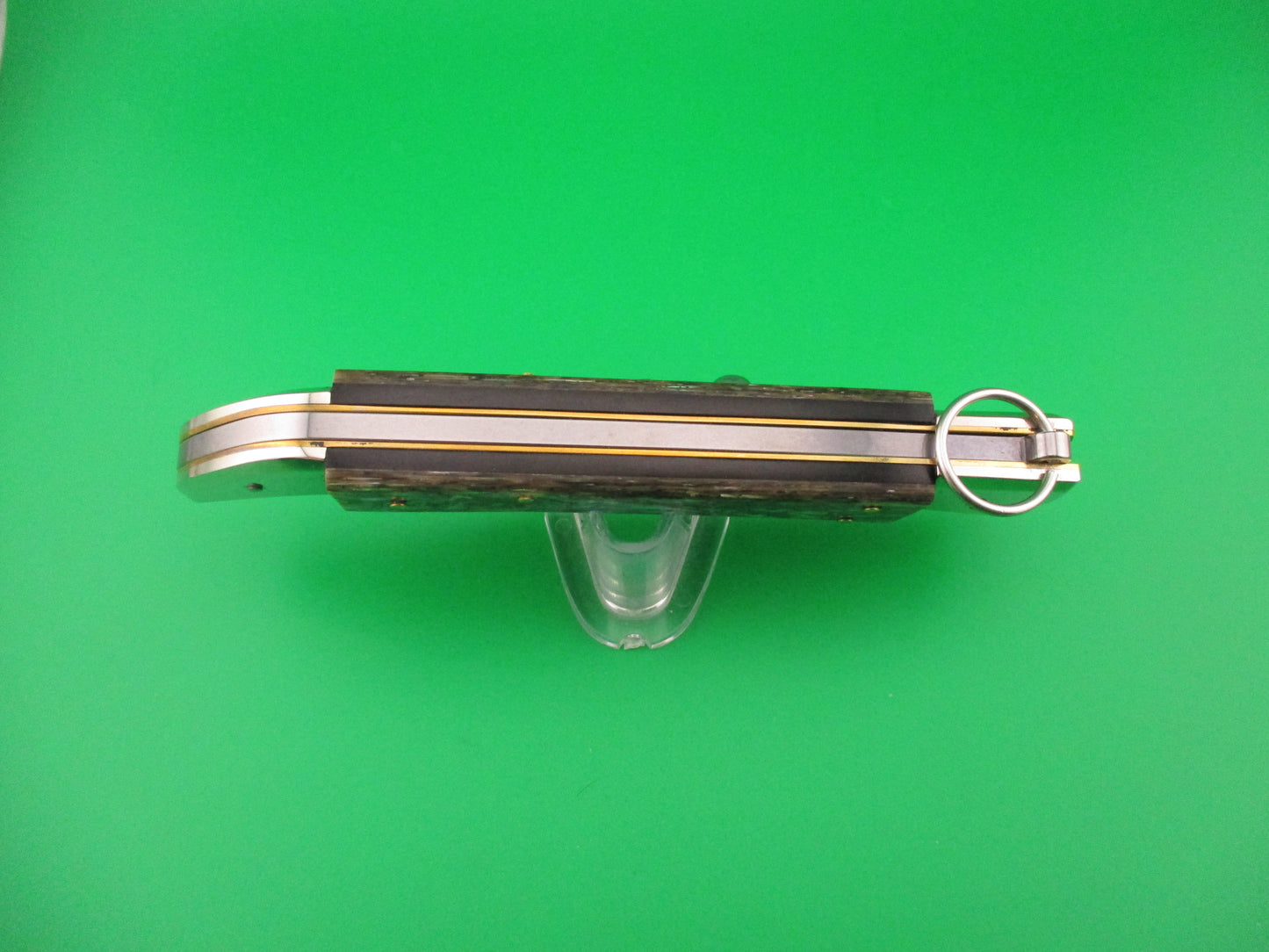 DM Dolphin SPADON 28cm Italian Deer foot Abalone Ring pull automatic knife