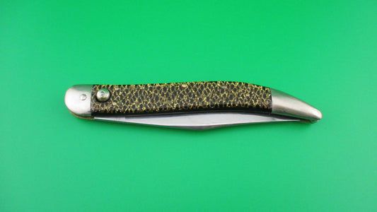 Queen Jet 25 Vintage Switchblade knife Black & Gold re-scaled