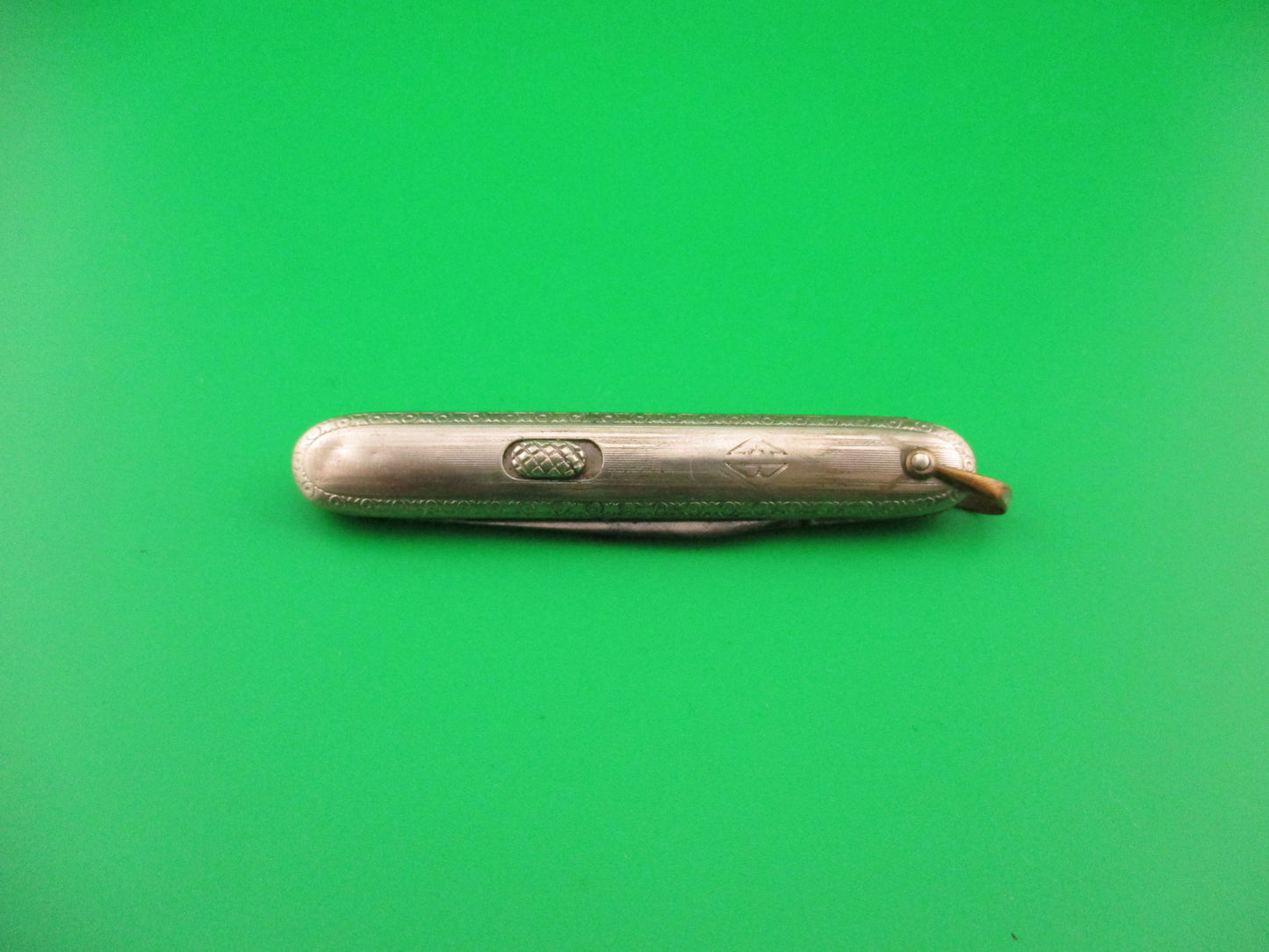 Flylock Small Silver double switchblade vintage knife w/shackle & file blade
