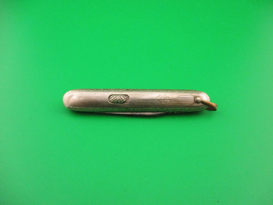 Flylock Small Silver double switchblade vintage knife w/shackle & file blade