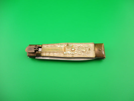 FES ROSTFREI 19cm Japanese Bullfighter Dragon Lever vintage automatic knife