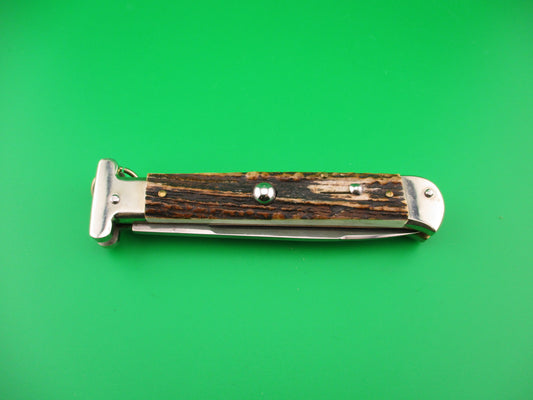 AGA CAMPOLIN Maniago-Italy 2014 22cm Italian Francese Stag Ringpull automatic knife