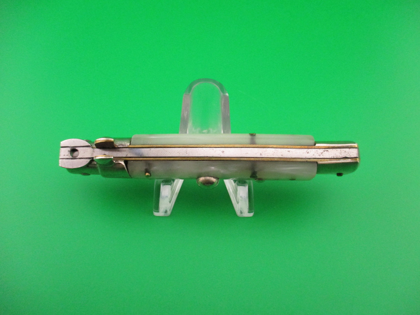 C JUL HERBERTZ IMPORT 18cm Italian Transitional Pearlex Stiletto switchblade NOS Red Dot