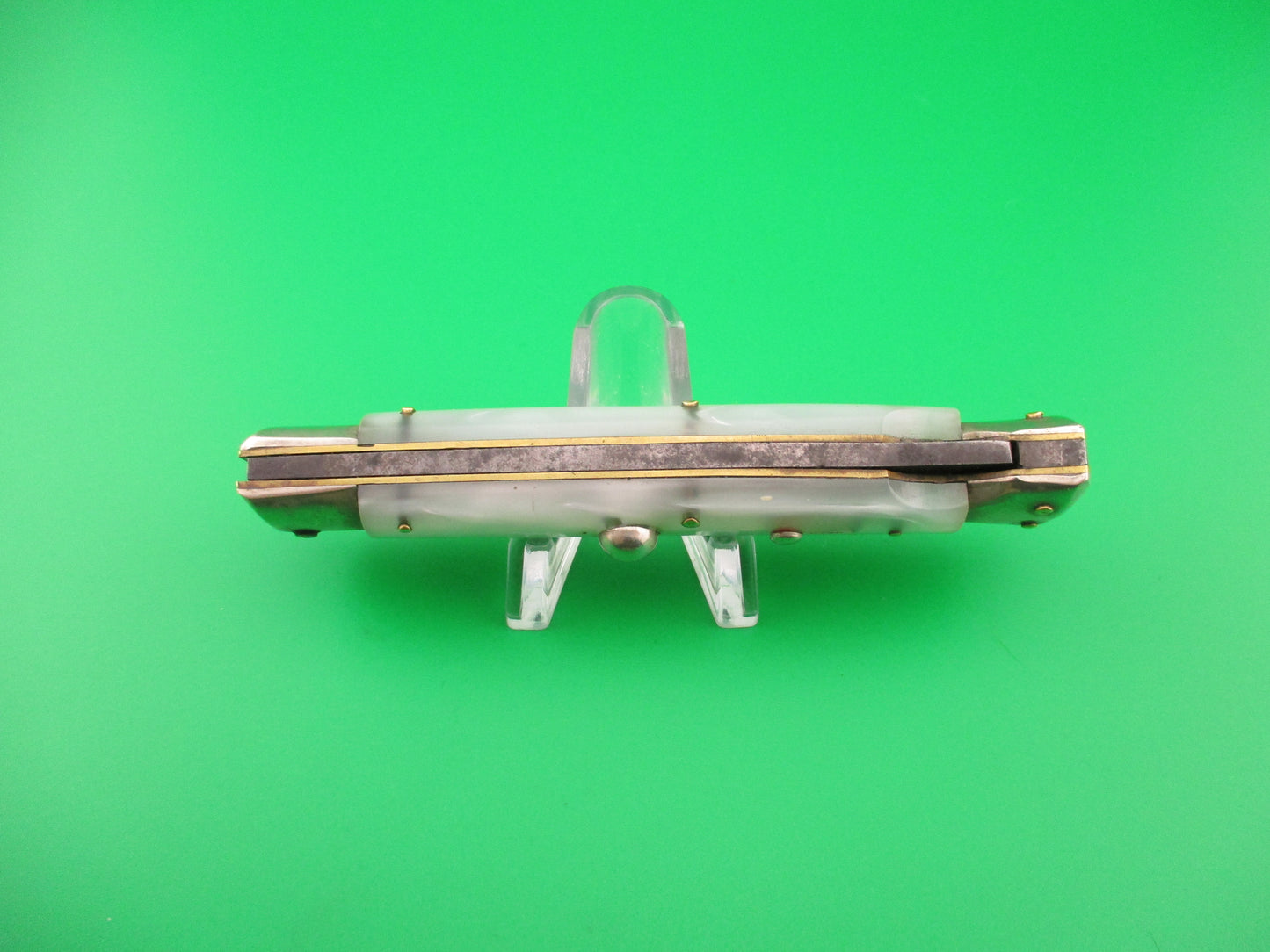 MADE IN ITALY INOXID 21cm Italian Pearlex Vintage Swing guard switchblade knife