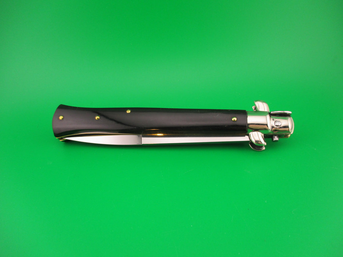 Frank B Italy 28cm Italian Fantail Swivel bolster Dark horn automatic knife