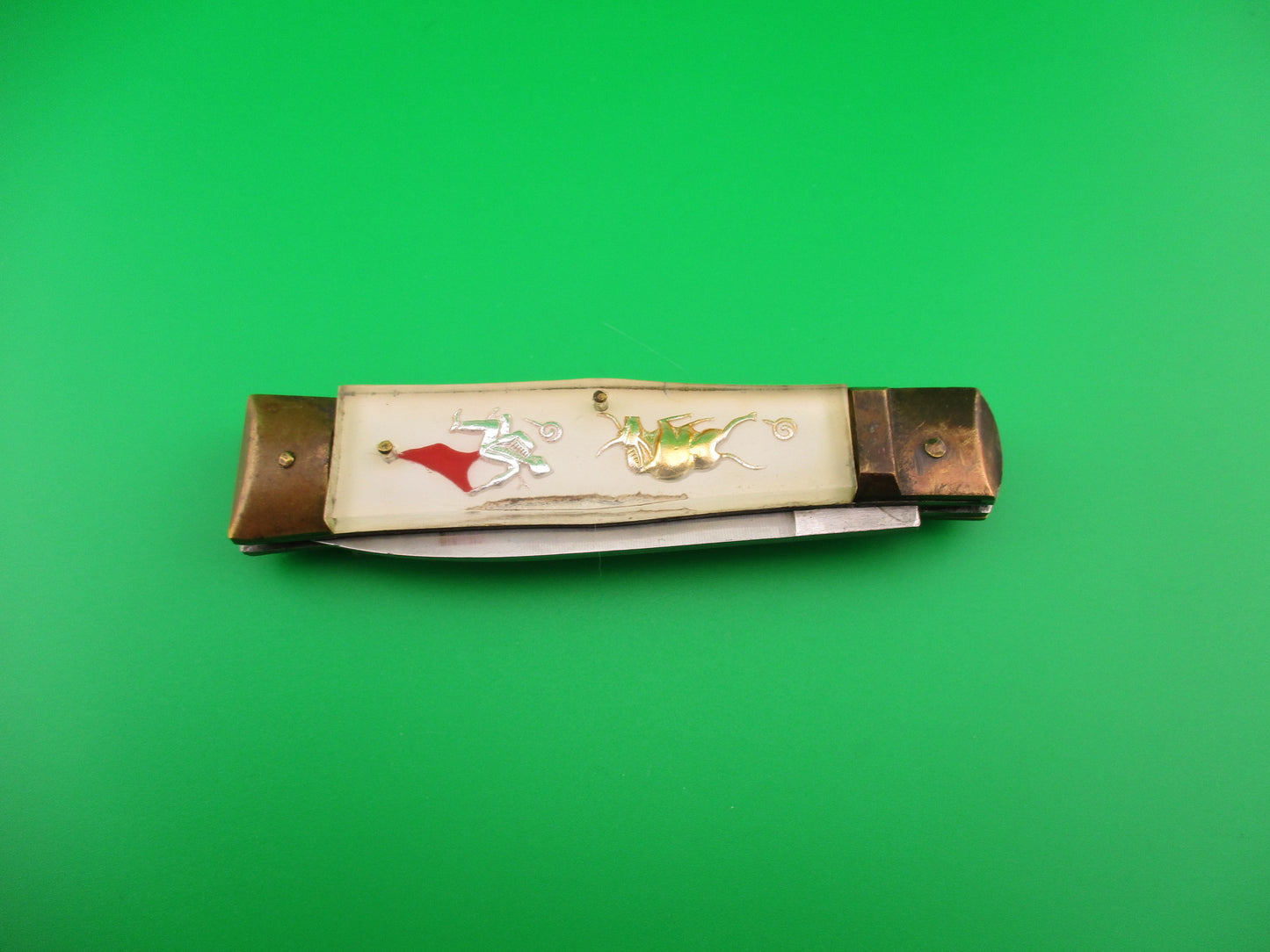 FES ROSTFREI 19cm Japanese Bullfighter Dragon Lever vintage automatic knife