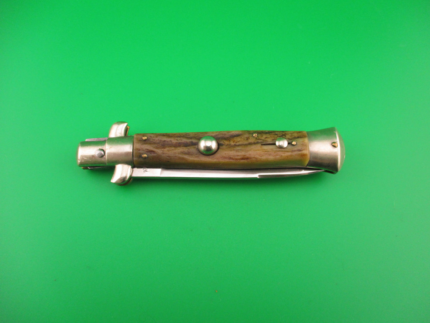 Rostfrei (slant) 4 PATENT 20cm Italian BoBc Vintage 1960s Stag automatic knife