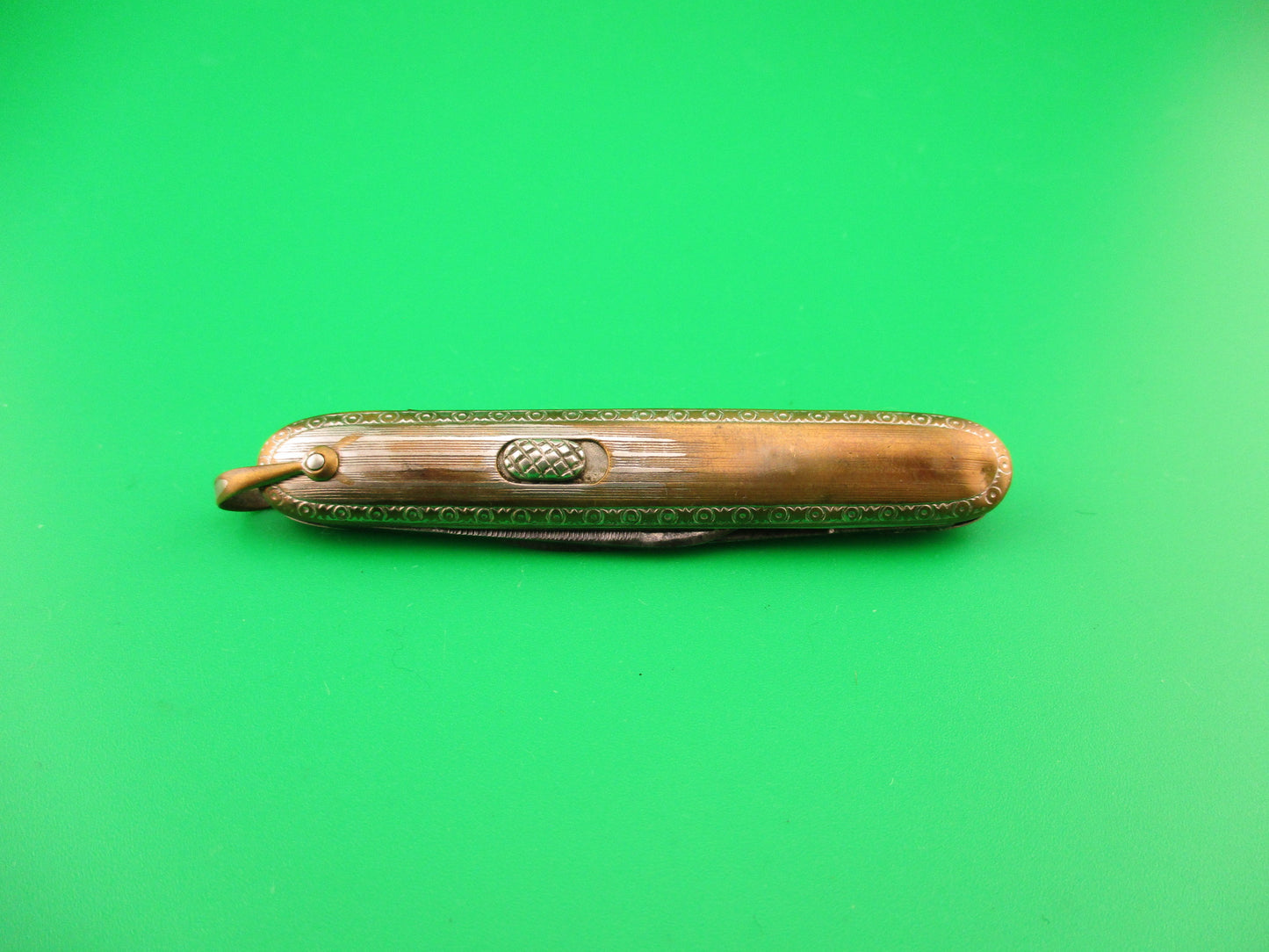 Flylock Small Silver double switchblade vintage knife w/shackle & file blade