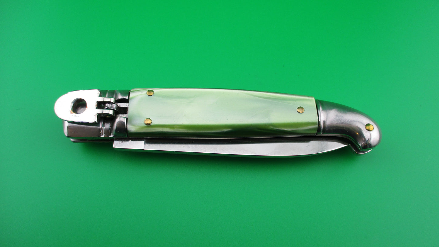 Sterile 20cm Italian Birds Head Lever Green Pearlex automatic knife