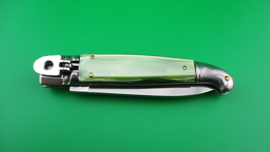 Sterile 20cm Italian Birds Head Lever Green Pearlex automatic knife