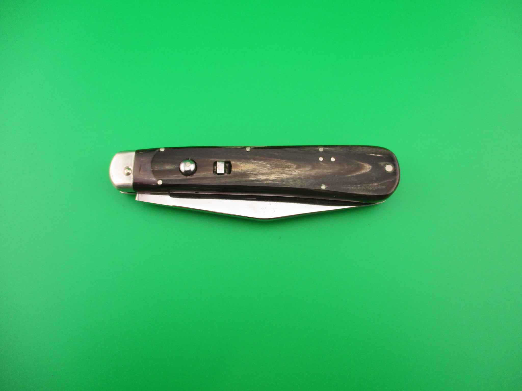 Custom Hand Made Switchblade Schrade Hunter inspired Clip blade horn ...